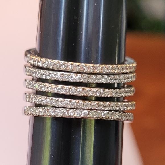 5 band Sterling silver ring - Picture 5 of 9